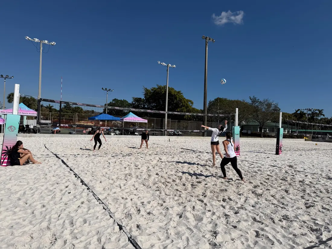 A Mamu Beach training session in progress on the sand court
