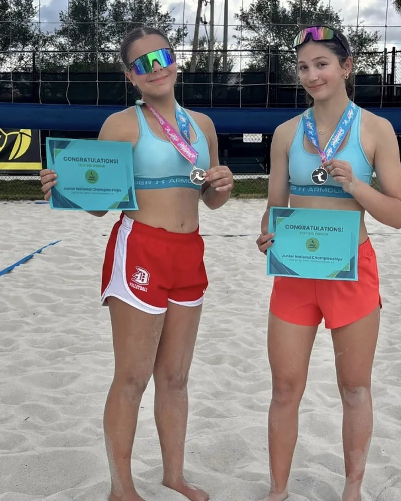 Victoria Di Lena and Olivia Salcedo with their SR1 Wellington gold medals