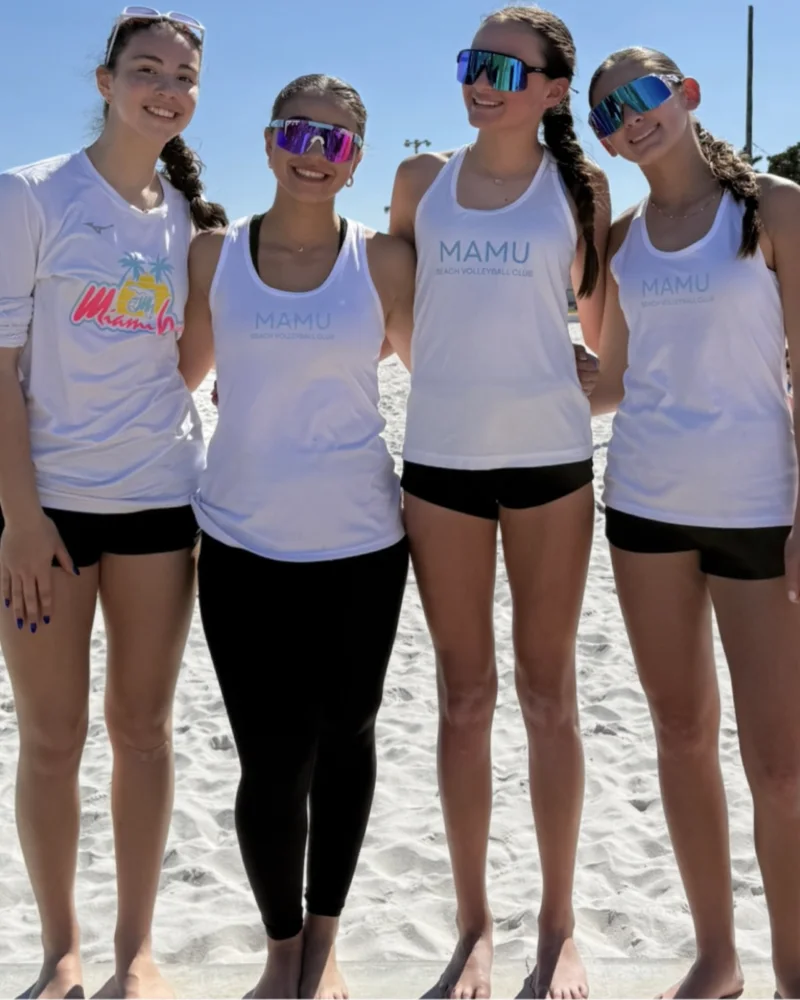 Mamu Beach athletes on the podium at the Rita Crockett Beach Volleyball Tournament